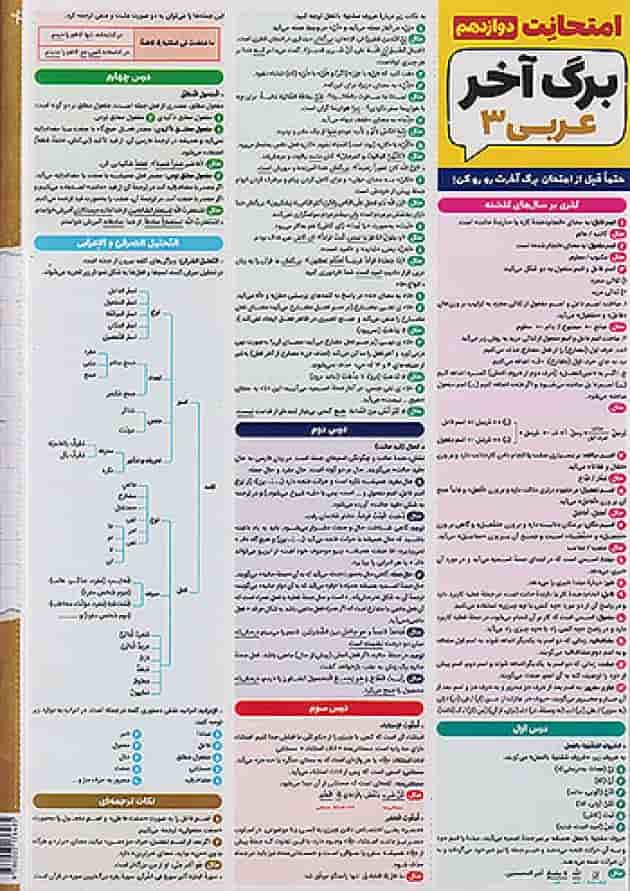 امتحانت عربی 3 دوازدهم مهروماه 1404 