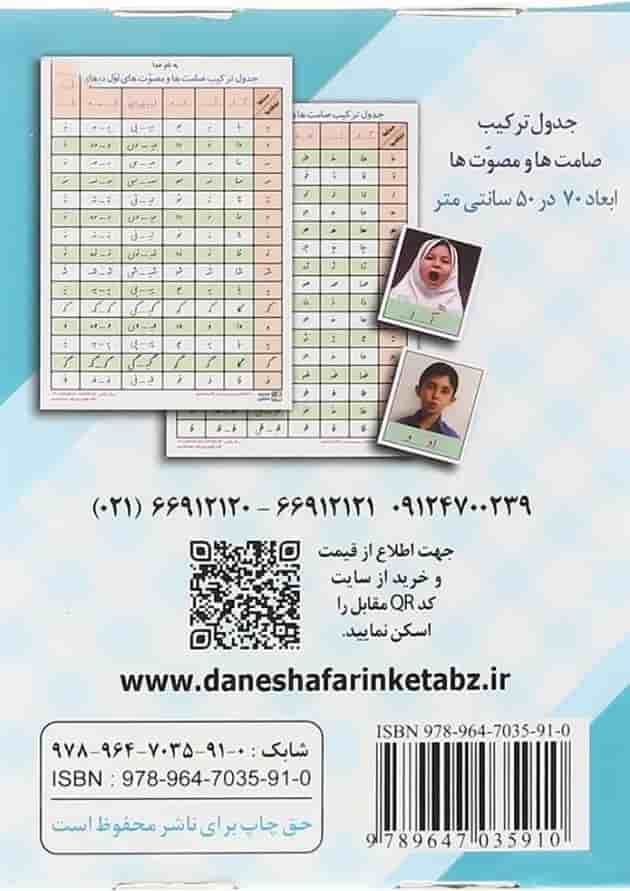 فلش کارت کتاب ترکیب صامت ها و مصوت ها اول انتشارات دانش آفرین 