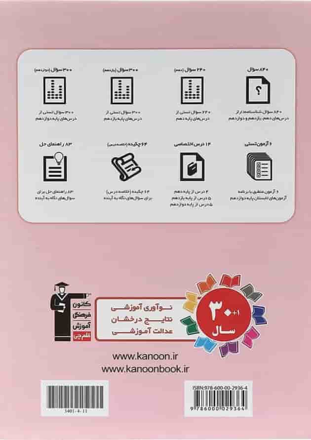 کتاب تابستان دوازدهم ریاضی انتشارات کانون فرهنگی آموزش  