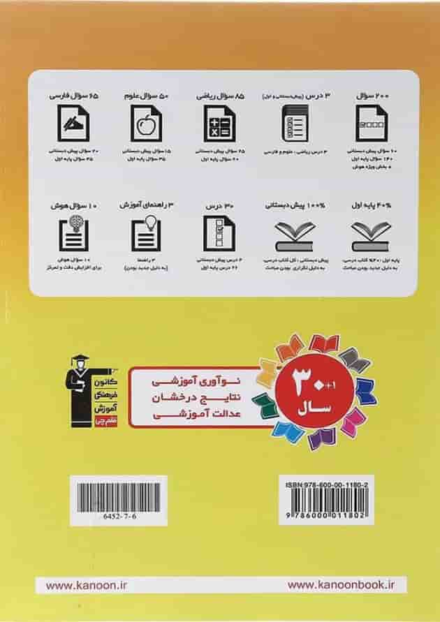 کتاب تابستان اول انتشارات کانون فرهنگی آموزش  